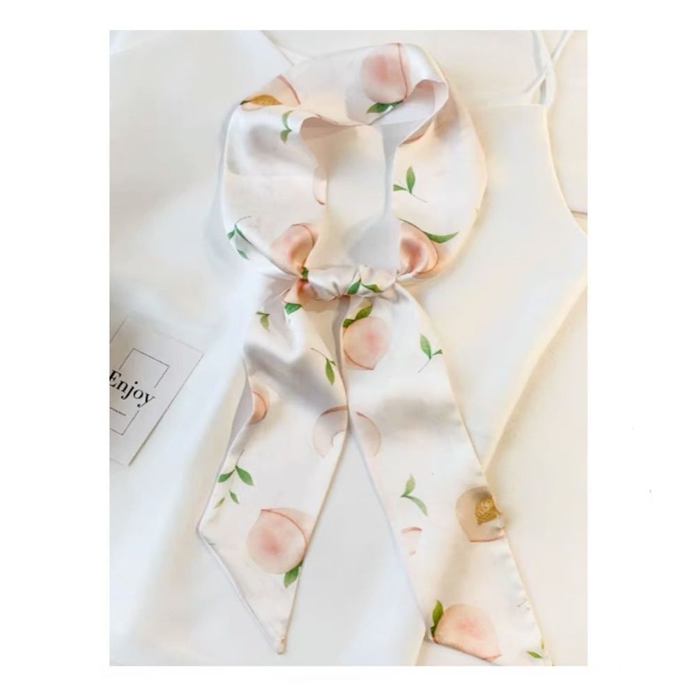Peach Pattern Hair Scarf - Picture 2 of 3